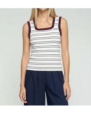 Vilagallo Striped Point Top - Blue