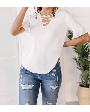 143 Story Unique Neckline Top - White