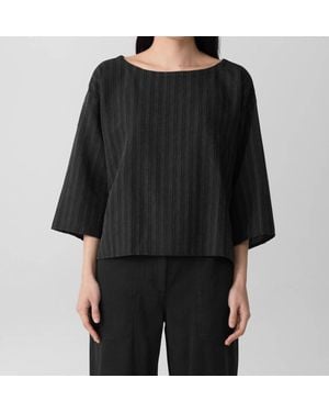 Eileen Fisher Bateau Neck Box Top - Black