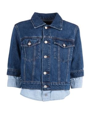 7 For All Mankind Double Layer Trucker Cotton Giubbino Denim - Blue