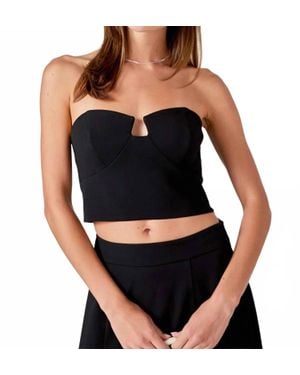 2.7 August Apparel Haley V Strapless Top - Black