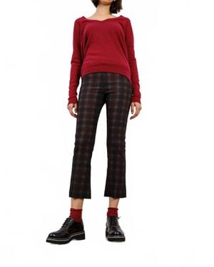 Avenue Montaigne Leo Cropped Flare Pants - Red