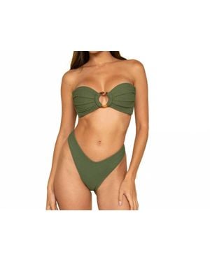 Montce Micro Scrunch Tori Bandeau Bikini Top - Black