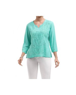 parsley & sage Sadie Embroidered Top - Green