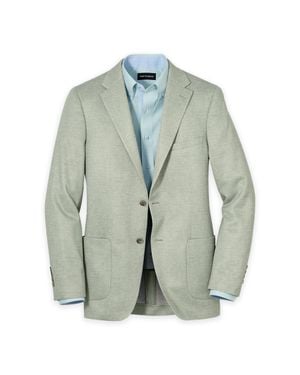 Paul Fredrick Knit Soft Touch Single Breasted Notch Lapel Sport Coat - Blue