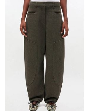 Ganni Mouline Suiting Curved Pants - Green