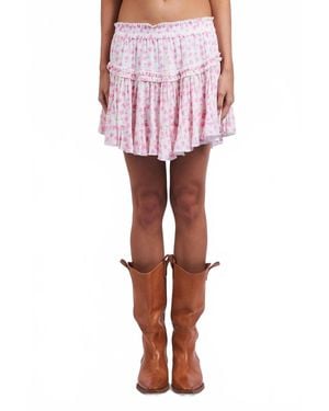 Sky To Moon Ditsy Floral Skirt - Red
