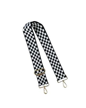 Fashnzfab Checker Patterned Bag Strap - Black