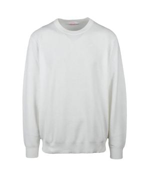 Sun 68 Crew Neck Cotton Sweater - White
