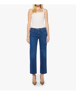 Mother The Mid Rise Rambler Zip Flood Jeans - Blue