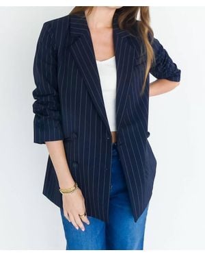 Bishop + Young Madison Ruched Sleeve Blazer - Blue