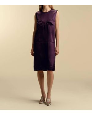 Marina Moscone Satin Bust Detail Dress - Blue