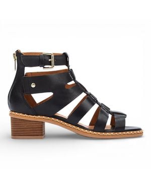 Pikolinos Leather Block-Heel Gladiator Sandals - Blue