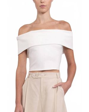 NonChalant Label Bruna Crop Top - White