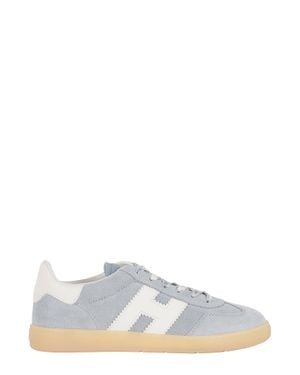 Hogan Cool Laced Side-Logo Suede Sneakers - White