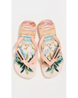 Havaianas Top Tropicalia Sandals Peach Slip On Flip Flop Hawk3389 - Pink