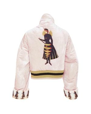 Undercover Fairy Graphic Velvet Blouson Jacket - White