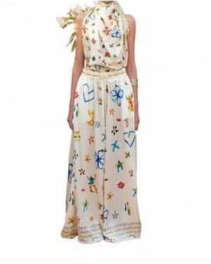 ALÉMAIS Sidi Silk Palazzo Pant - Metallic