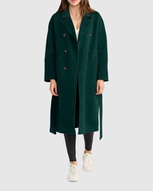 Belle & Bloom Standing Still Belted Coat - Green