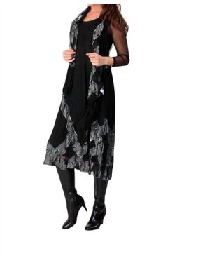 Angel Patterned Maxi Dress - Black