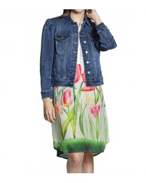 Apny Puff Sleeve Jean Jacket - Blue