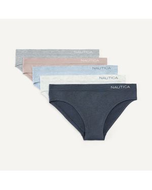 Nautica Seamless Tanga Brief, 5-Pack - Blue