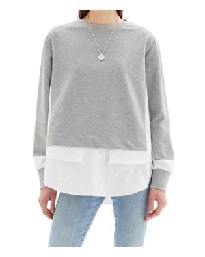 Chrldr Melissa Mixed Media Sweatshirt - Gray