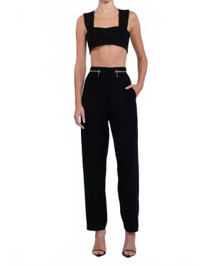 NonChalant Label Channing Crop Top - Black