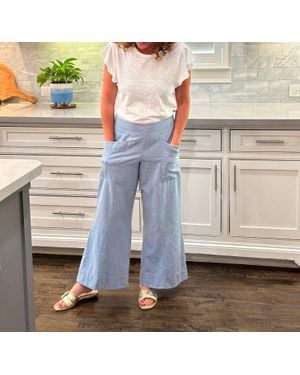 Ivy Jane Linen Slouch Pant - Blue