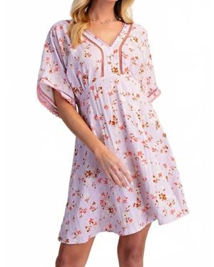 Easel Gracelyn Flower Dress - Pink