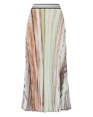 Missoni Striped Plissé Viscose Midi Skirt - Gray