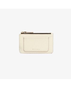 Marni Saffiano Leather Card Case - Natural