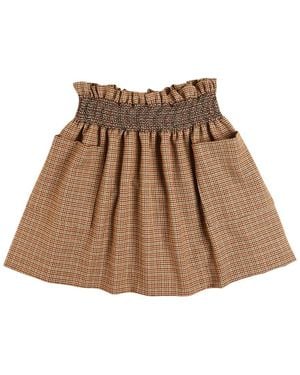 Pepa London Chester Puppytooth Skirt - Brown
