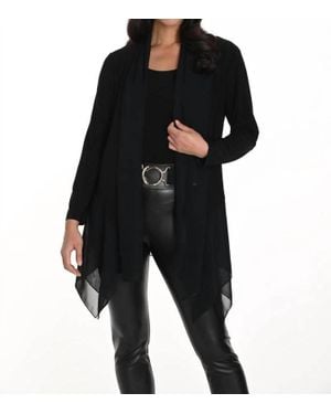 FRANK LYMAN Knit Throw Over Cardigan - Black