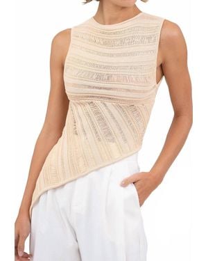 NonChalant Label Banks Asymmetrical Sleeveless Top - White