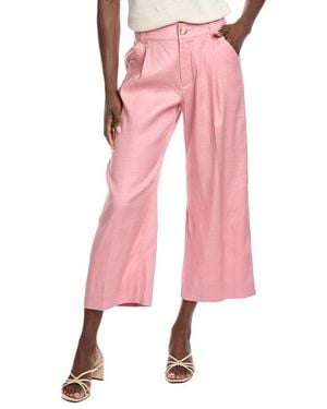 Cabi Cruise Linen-Blend Crop Pant - Pink