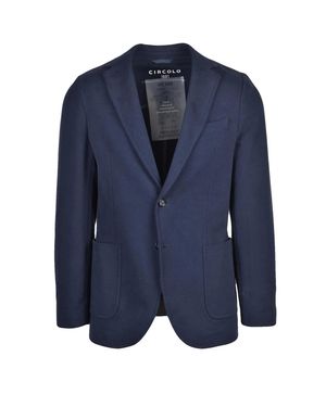 Circolo 1901 Unlined Stretch Cotton Sweatshirt Jacket - Blue