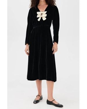 Sea Seraphine Long Sleeve Midi Dress - Black