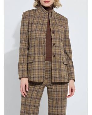Lyssé Marceline Convertible Collar Blazer - Brown