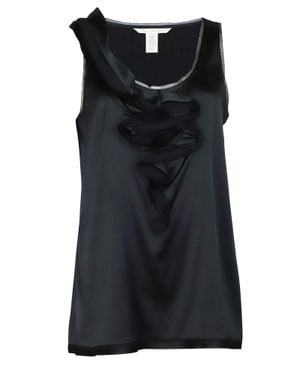 Diane von Furstenberg Ruffle Sleeveless Blouse - Black