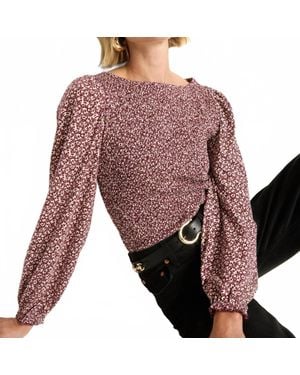 Nation Ltd Aidan Smocked Top - Red
