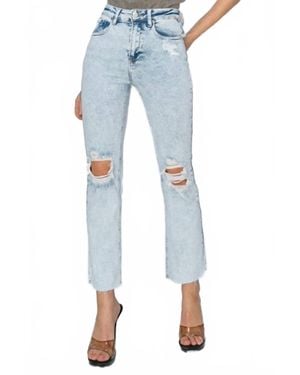 Risen Billie High Rise Distressed Ankle Jeans - Blue