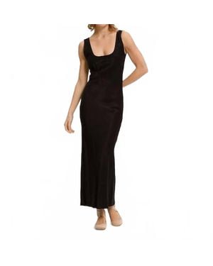 Cali Dreaming Simple Slip Maxi Dress - Black
