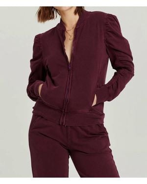 Another Love Kaya Ruched Zip Up Jacket - Red
