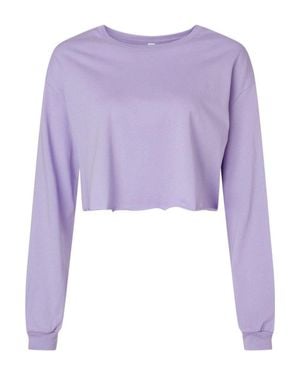 Bella Canvas Fwd Fashion Crop Long Sleeve Tee - Purple