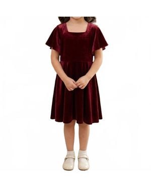 Emma Jane Addison Velvet Dress - Red