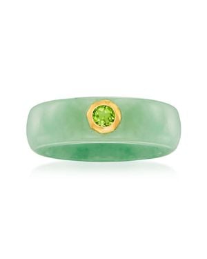 Ross-Simons Jade And Peridot Ring With 14Kt - Green