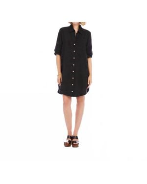 Karen Kane Ruched Sleeve Shirtdress - Black