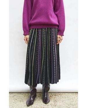 Molli Daiquiri 2 Long Dotted Swiss Knit Skirt - Multicolor