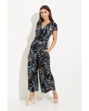 Joseph Ribkoff Printed Wrap Jumpsuit - Blue